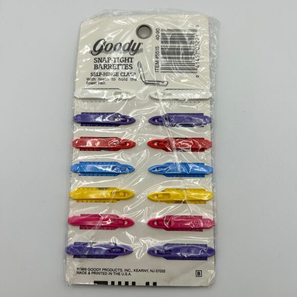 Vintage Goody Snap-Tight Barrettes 14 Count NIP Made in USA 80s Hair Clips - Picture 3 of 5